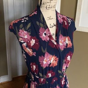 Isabel Maternity by Ingrid & Isabel Long Cap Sleeve Floral Mock Wrap Dress sz S